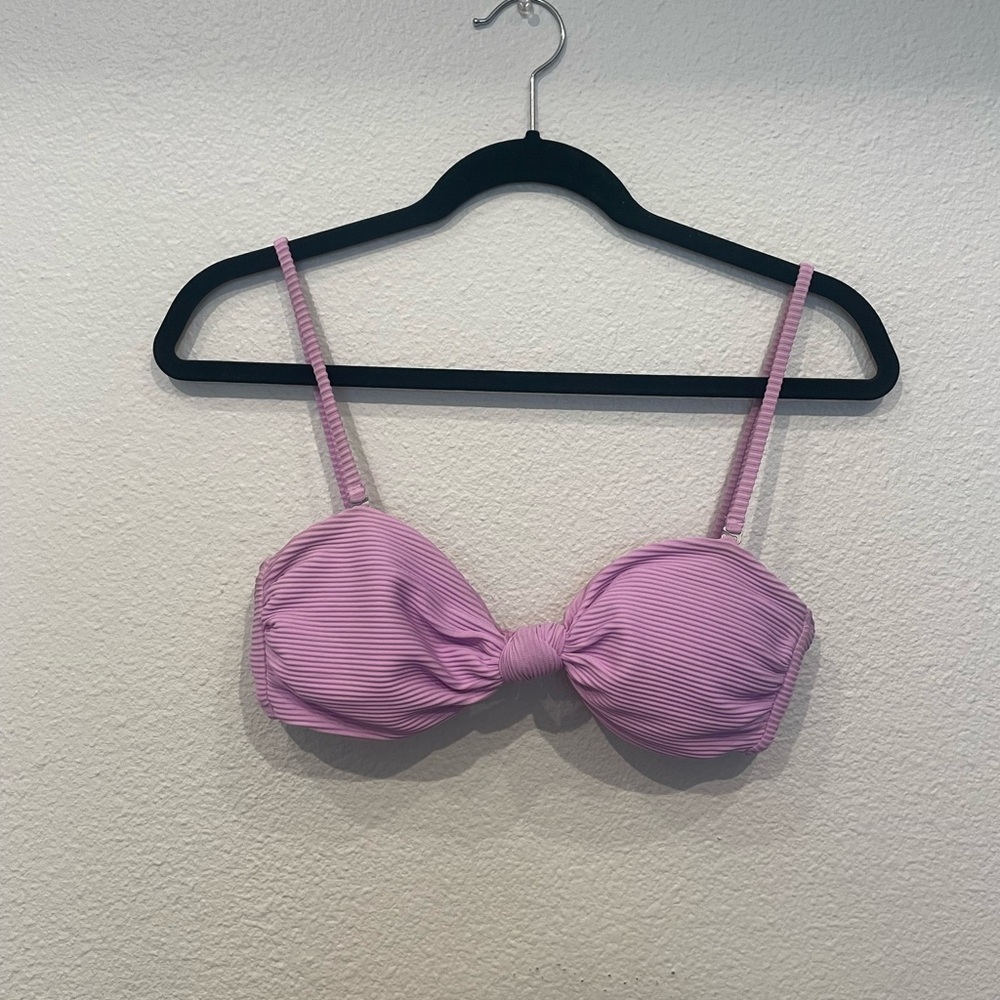 Billabong purple ribbed bandeau bikini top